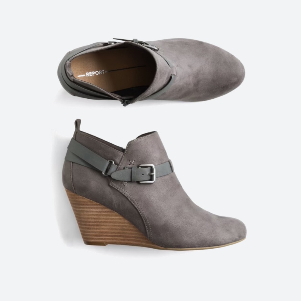 Gray Wedge Bootie 6.5